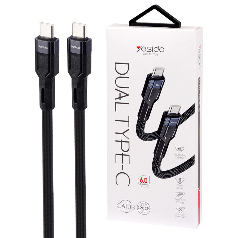 Yesido-CA108-Type-C-to-Type-C-60W-1.2m-Cable-(5)
